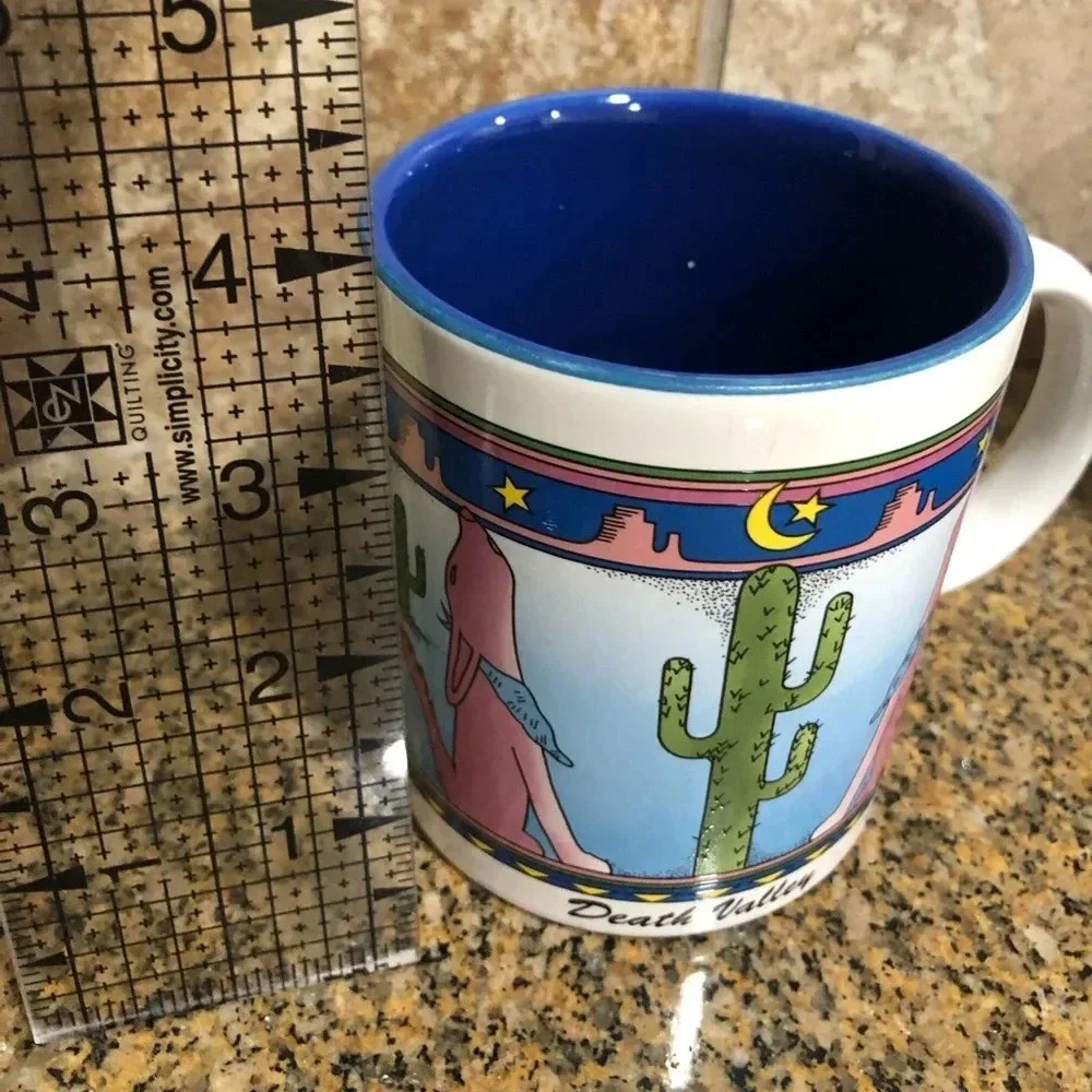 VTG MUG CUP COFFEE TEA HOWLING COYOTE SOUTHWEST DESERT CACTUS DEATH VALLEY MUG